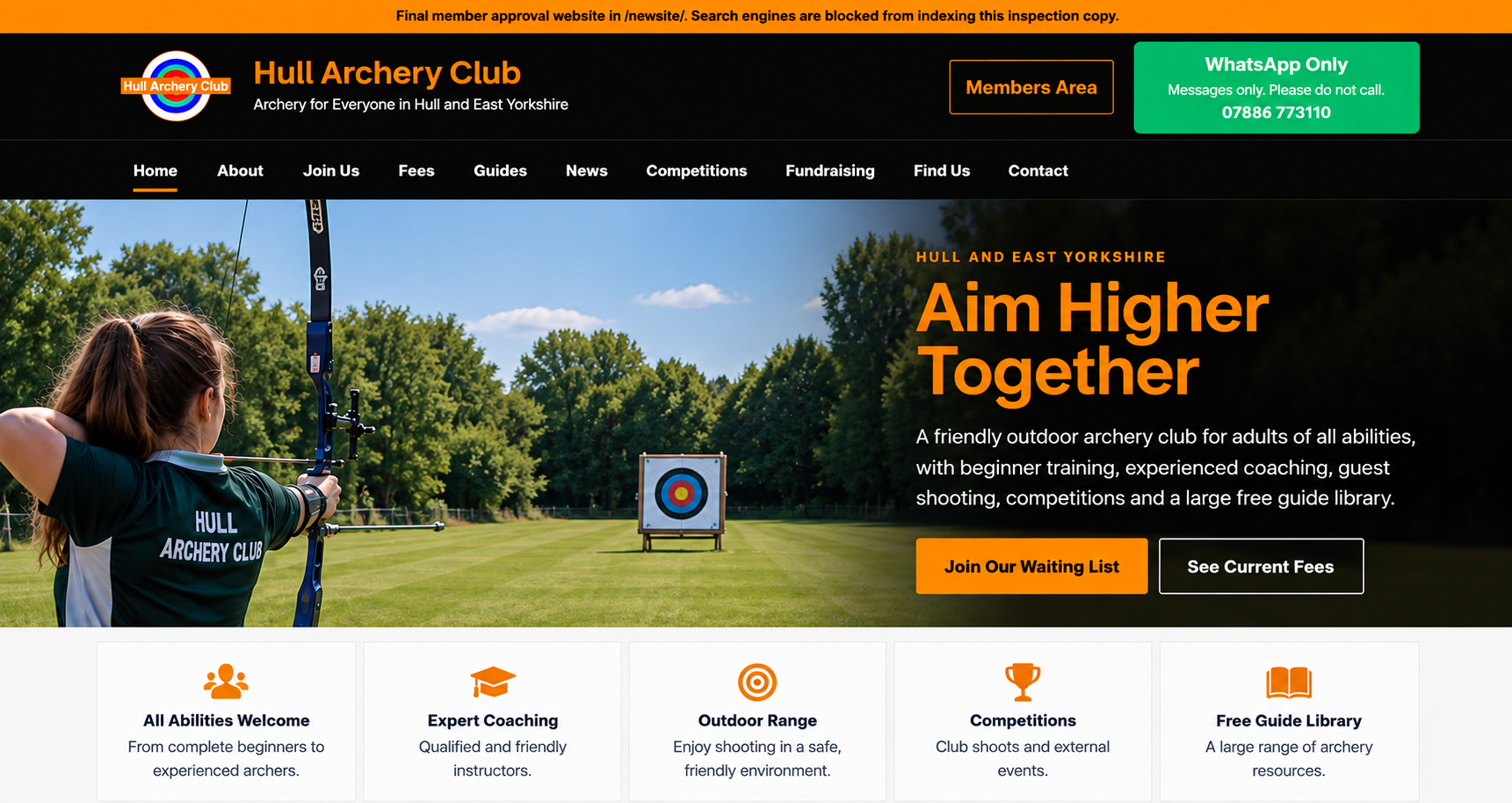 Hull Archery Club website
